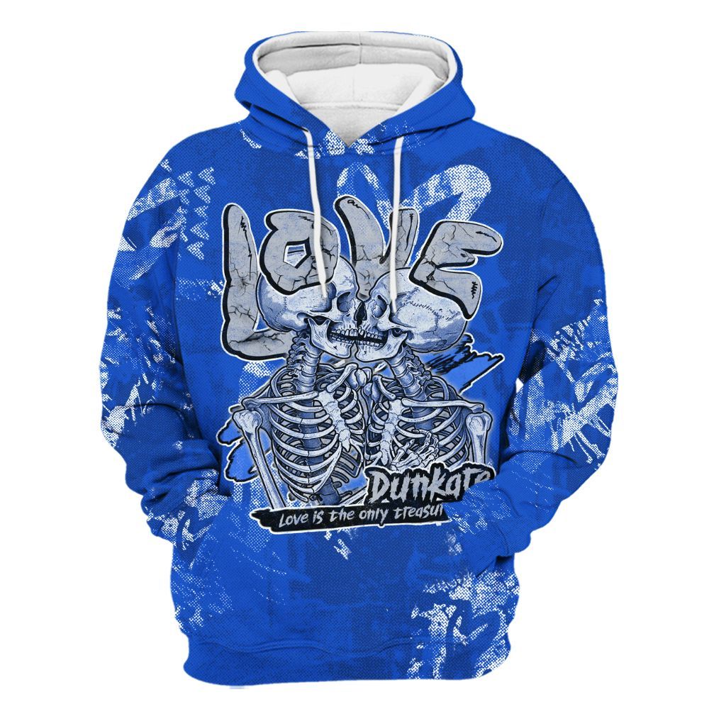 Hoodie To Match Air Foamposite One Royal - Skull Love All Over Print