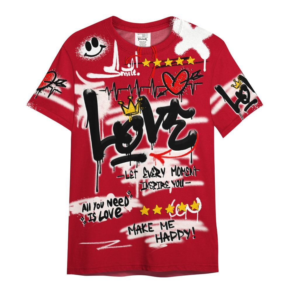 Shirt To Match Nails & Grails 1s - Happy Love Beats Graffiti Streetwear All Over Print