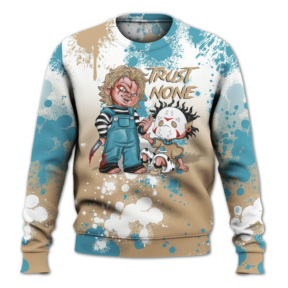 Sweatshirt To Match H-Town 11s - Trust No One Scary All Over Print