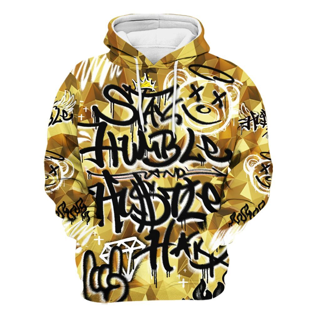 Hoodie To Match NET Gold 4s - Humble Drip Streetwear Graffity All Over Print