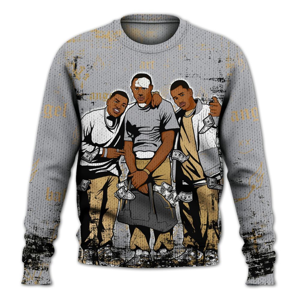 Sweater To Match Retro High OG Cool Grey 1s - Paid In Full Money Graphic