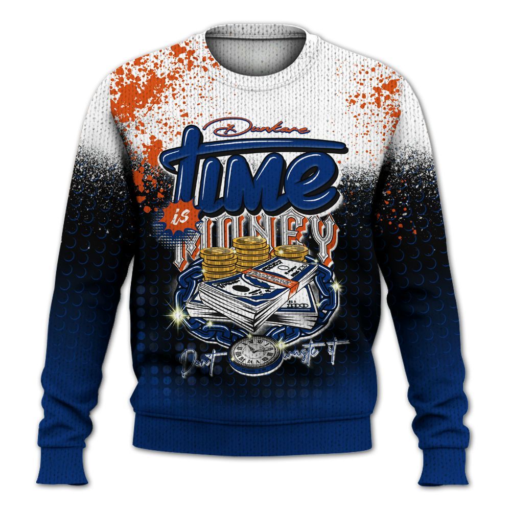 Knitted Sweater To Match Mid Knicks 1s - Halftone Time Is Money