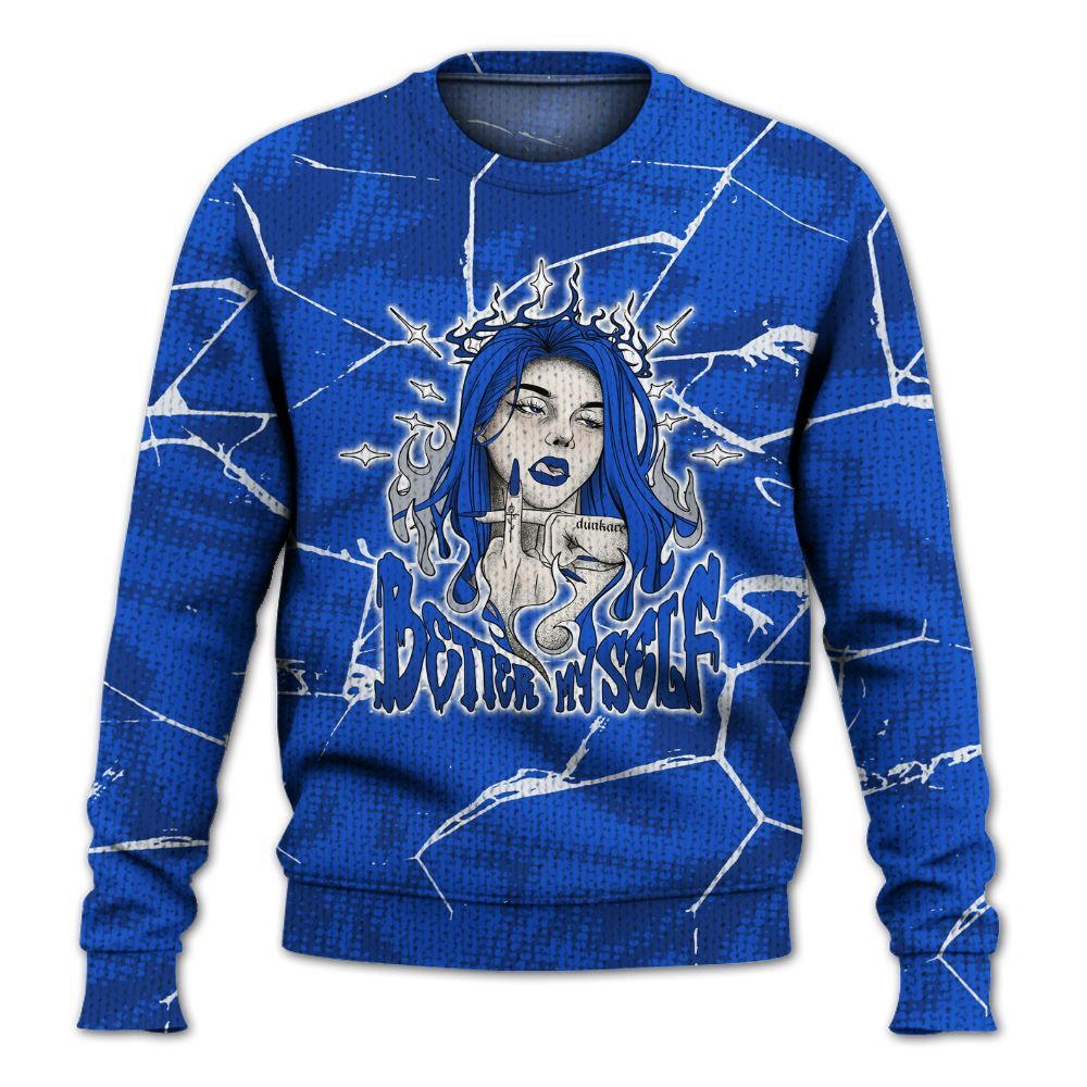 Knitted Sweater To Match Air Foamposite One Royal - My-Self Crack Unique