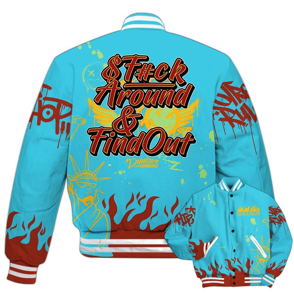 Varsity Jacket To Match SB Dunk Di'Orr Greenwood - Graphic Fck Around Find Out Varsity Jacket Outfit