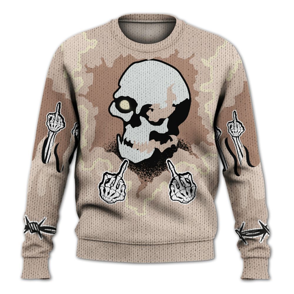 Knitted Sweater To Match A Ma Maniere X Fossil Stone 4s - F Around Find Out Graphic Trapped