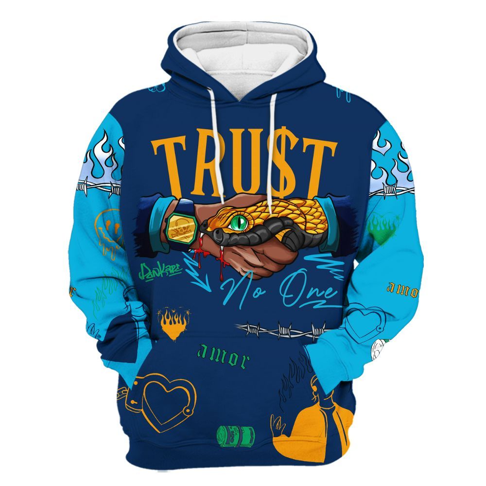 Hoodie To Match Dunk Low GS Electric Algae - Snake Trust No One All Over Print