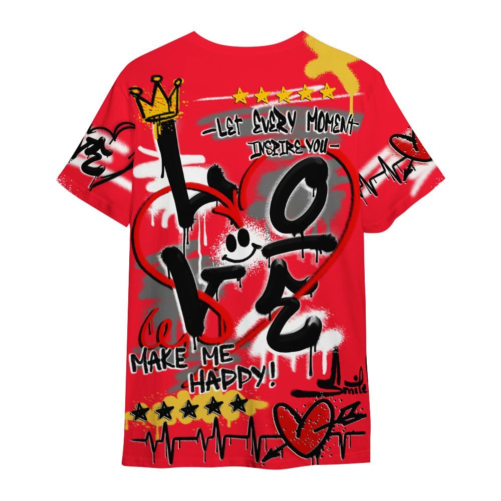 Shirt To Match KD 18 Air Bakin - Happy Love Beats Graffiti Streetwear All Over Print