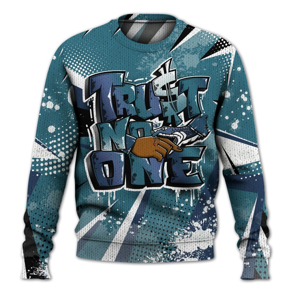 Knitted Sweater To Match Air Foamposite Kazuya Mishima - Poly Trust No One Dripping