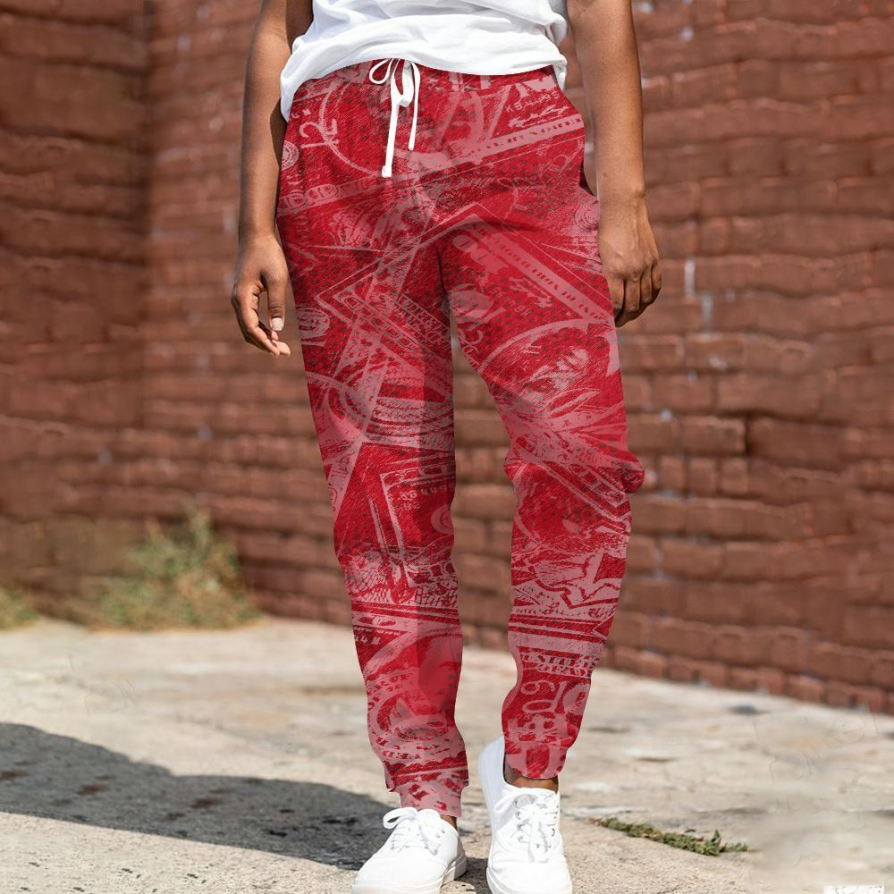 Sweatpant To Match Bred Velvet 11s - Banknotes Art Graphic All Over Print