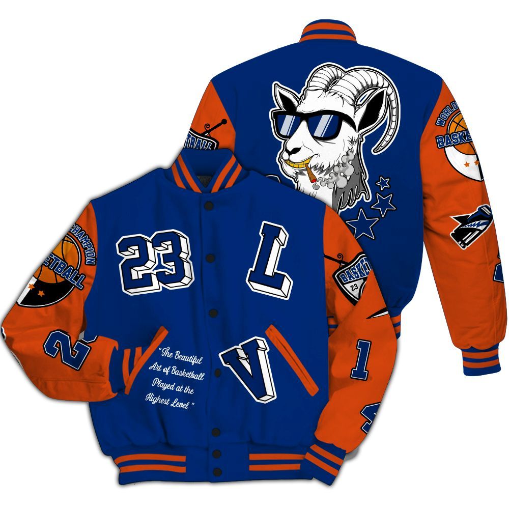 Varsity Jacket To Match Mid Knicks 1s - The GOAT Got Em Streetwear All Over Print
