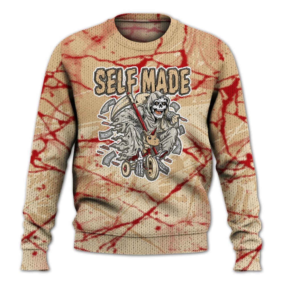 Knitted Sweater To Match Dunk Low Strawberry Waffle - Self Make Skeleton Profound