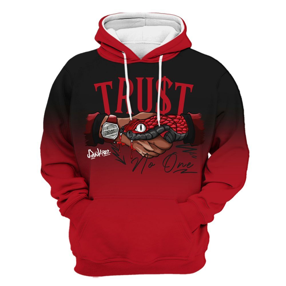 Hoodie To Match Bred Velvet 11s Varsity Jacket, Trust No One Drip Streetwear All Over Print