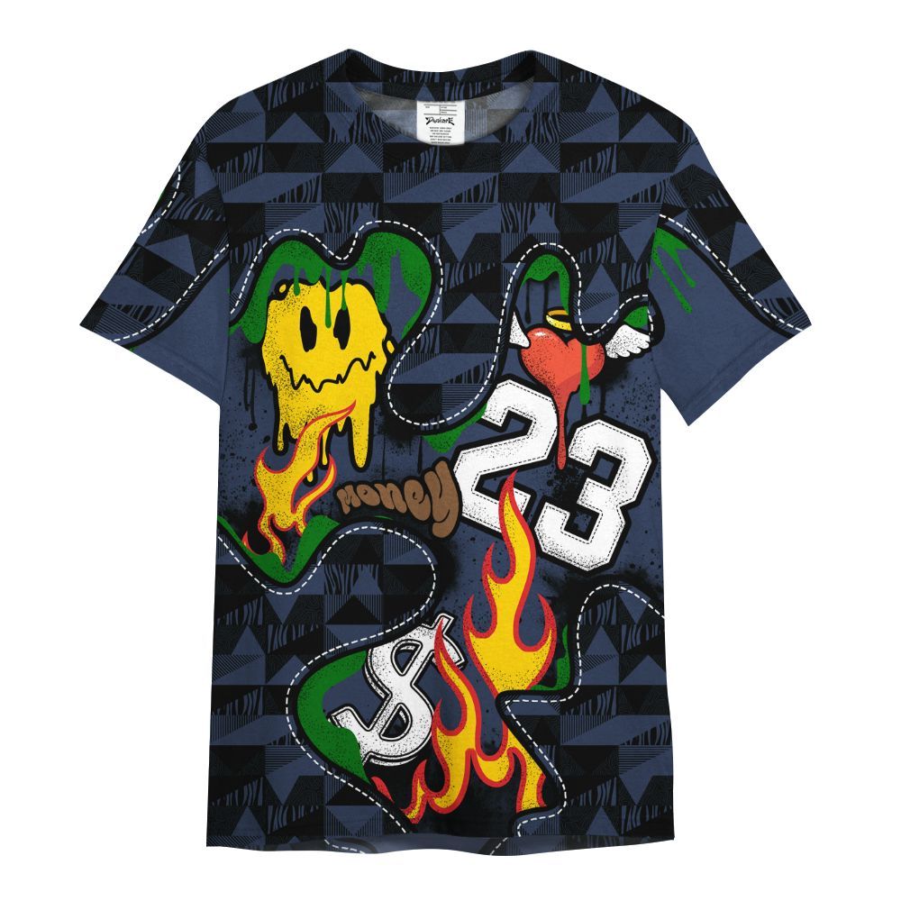 Shirt To Match Midnight Navy 13s - 23 Smile Burning Heart All Over Print