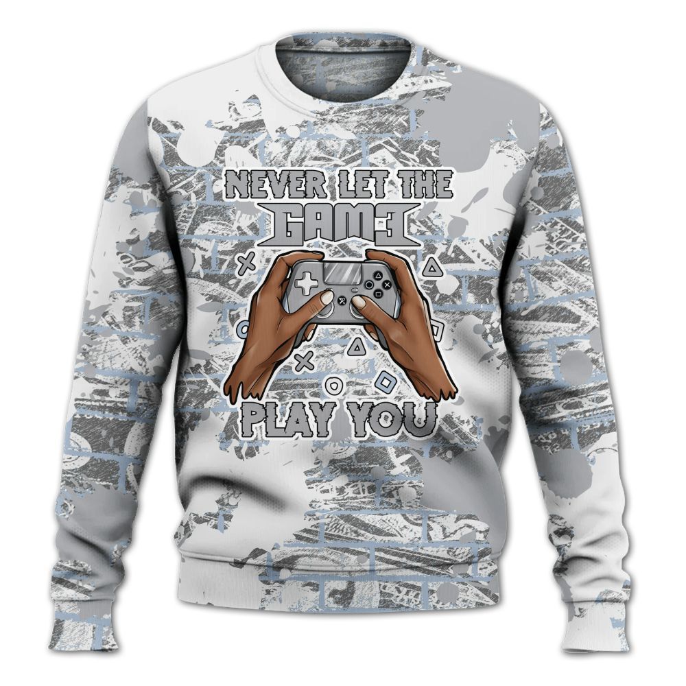 Sweatshirt To Match Low OG Wolf Grey 1s - PlayGame Human Brick All Over Print