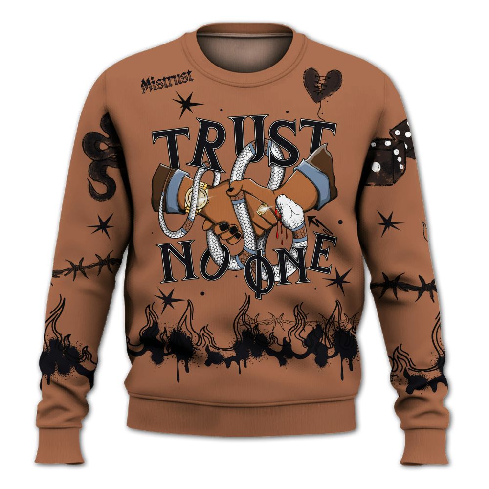 Sweatshirt To Match Air Foamposite Metallic Copper - Trust No One Snake-Bite Doodle Crayon All Over Print