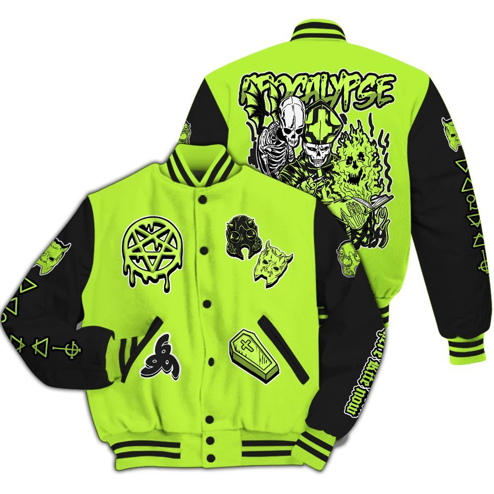 Varsity Jacket To Match Air Force 1 Low Dance Volt - Apocalypse Skeleton All Over Print
