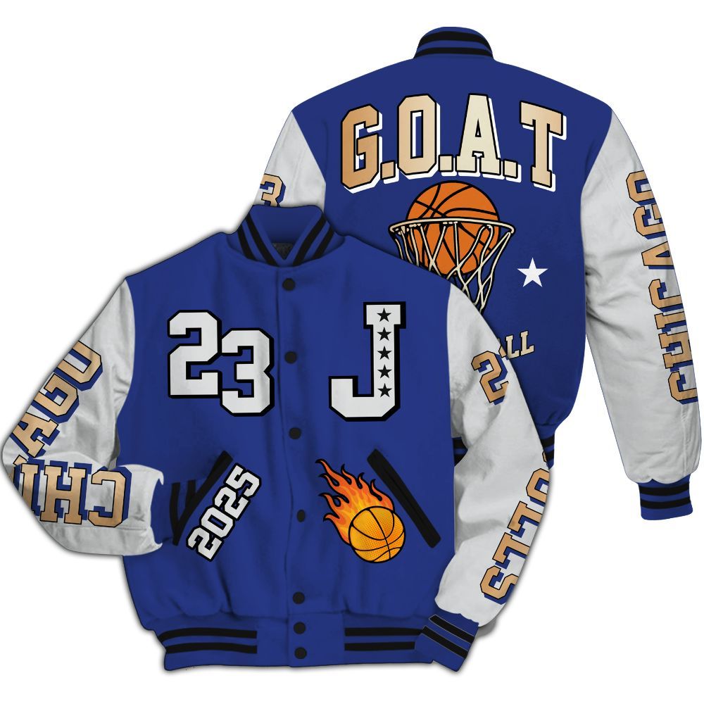 Varsity Jacket To Match JM Pro Black Concord - Chicago 23 Basketball All Over Print