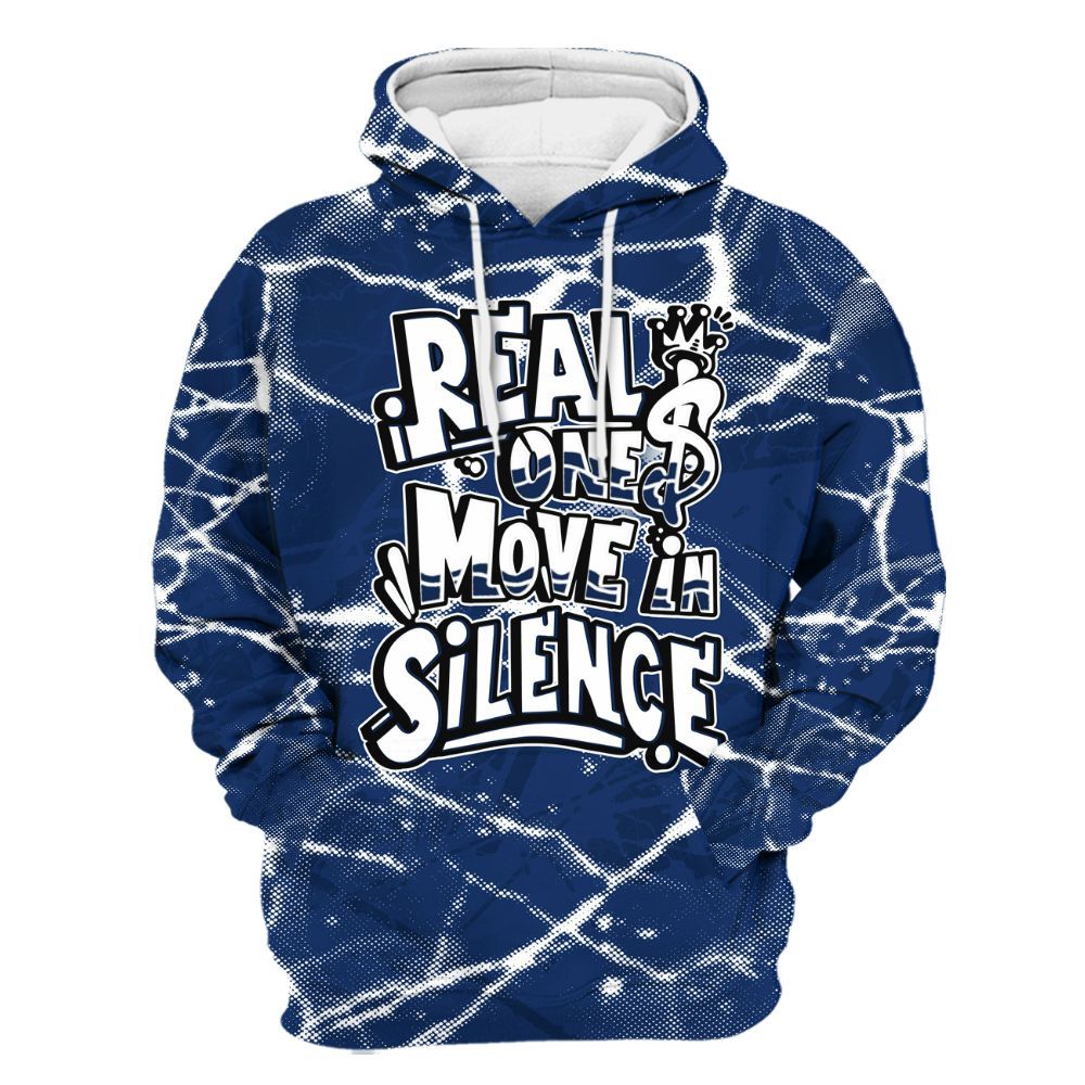 Hoodie To Match High OG Deep Royal Blue 1s - Ones Move In Silence Graphic All Over Print