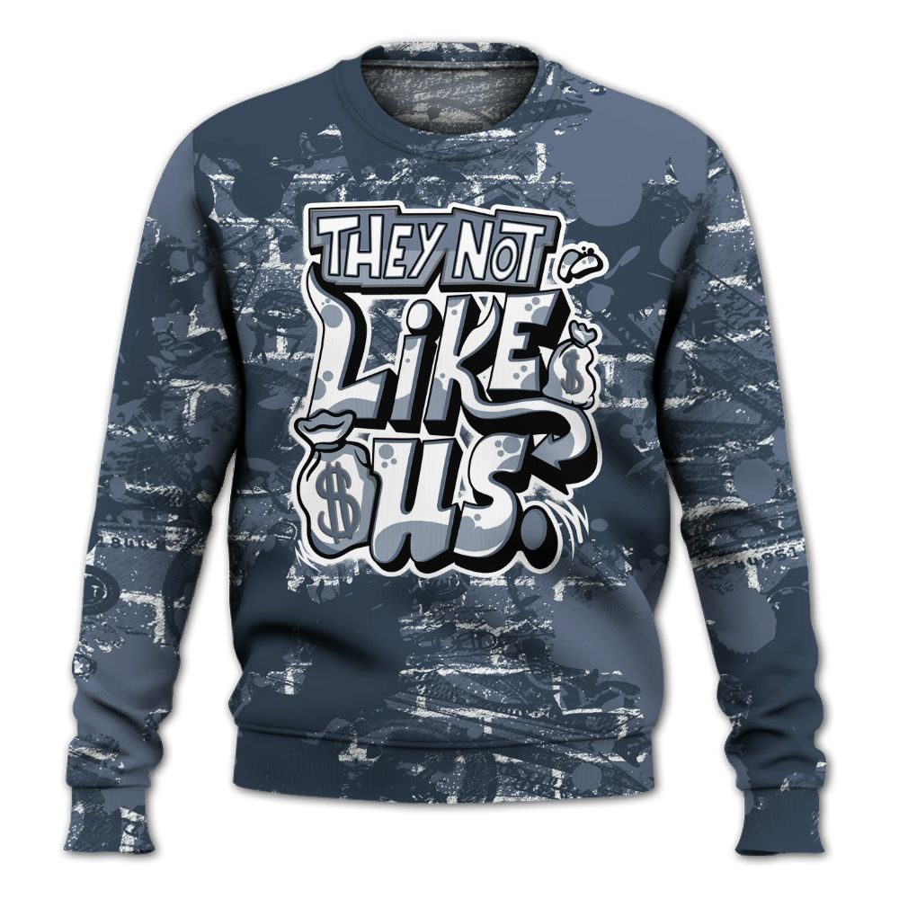 Sweatshirt To Match Low Diffused Blue 11s - Dislike Us Graphic Street Art All Over Print