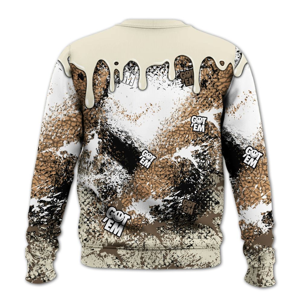 Sweatshirt To Match Orewood Brown 3s - Dripping 23 Drip All Over Print