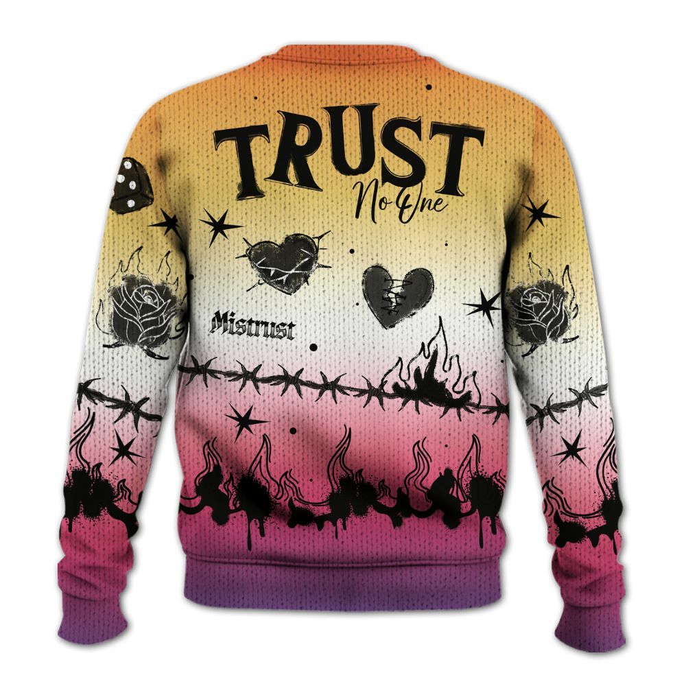 Knitted Sweater To Match Air Griffey Max Los Angeles 1s - Trust No One Snake-Bite Doodle Crayon