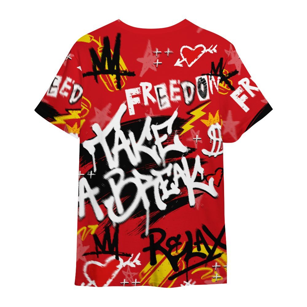 Shirt To Match Ferrari 14s - Take Break Freedom Graffiti Streetwear All Over Print