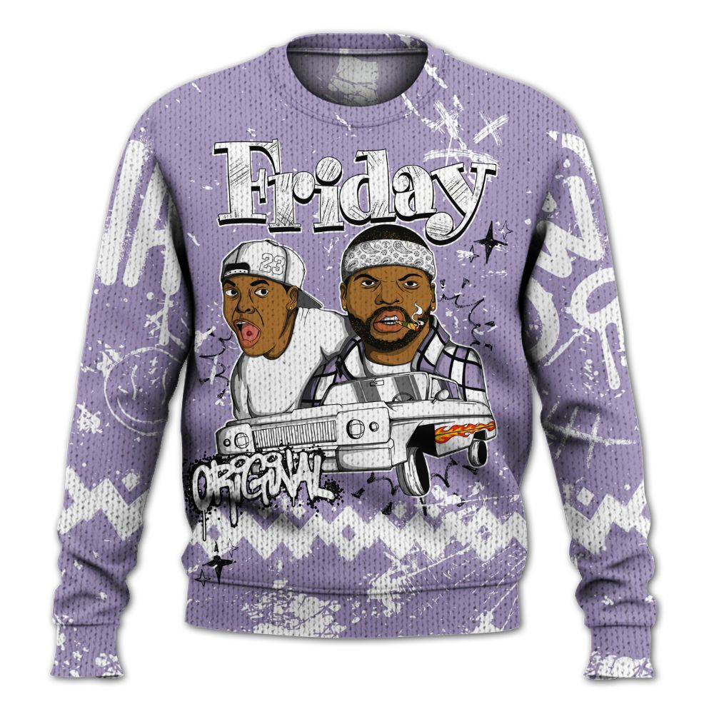 Knitted Sweater To Match Low Pure Violet 11s - Friday Sneaker Crayon