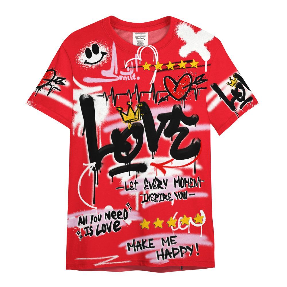 Shirt To Match Zoom Vomero 5 Valentine's Day 2025 - Happy Love Beats Graffiti Streetwear All Over Print