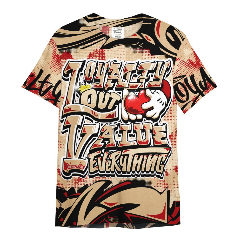 Shirt To Match Dunk Low Strawberry Waffle - Loyalty Out Value Graffiti All Over Print