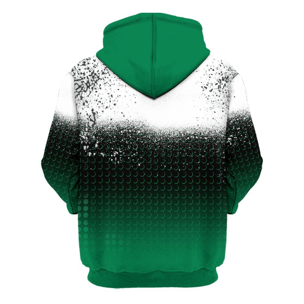Hoodie To Match Pine Green 3s - Halftone Time Is Money All Over Print