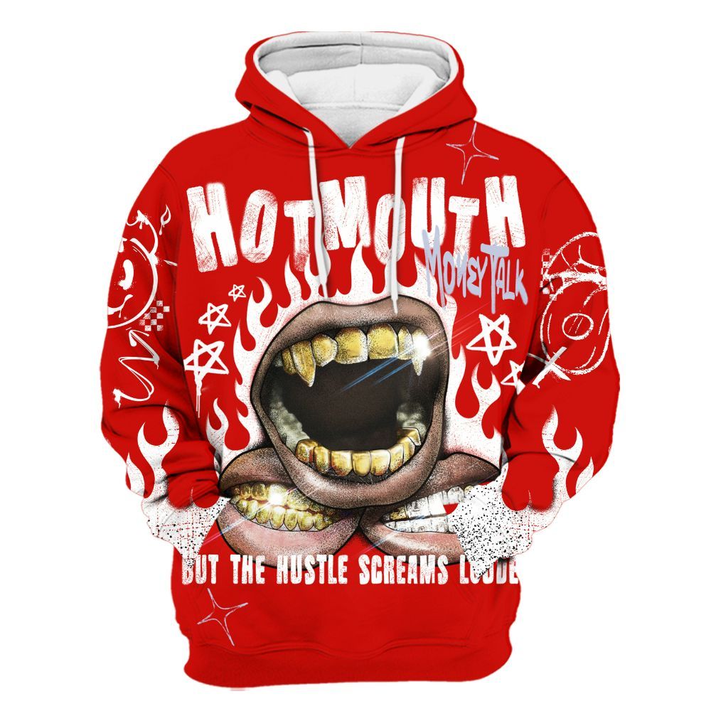 Hoodie To Match Fire Red 6s - Mouth Burning Street Style All Over Print