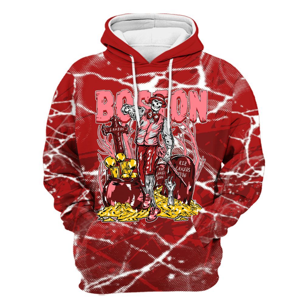 Hoodie To Match Red Taxi 12s - Goldrush Skeleton Profound All Over Print
