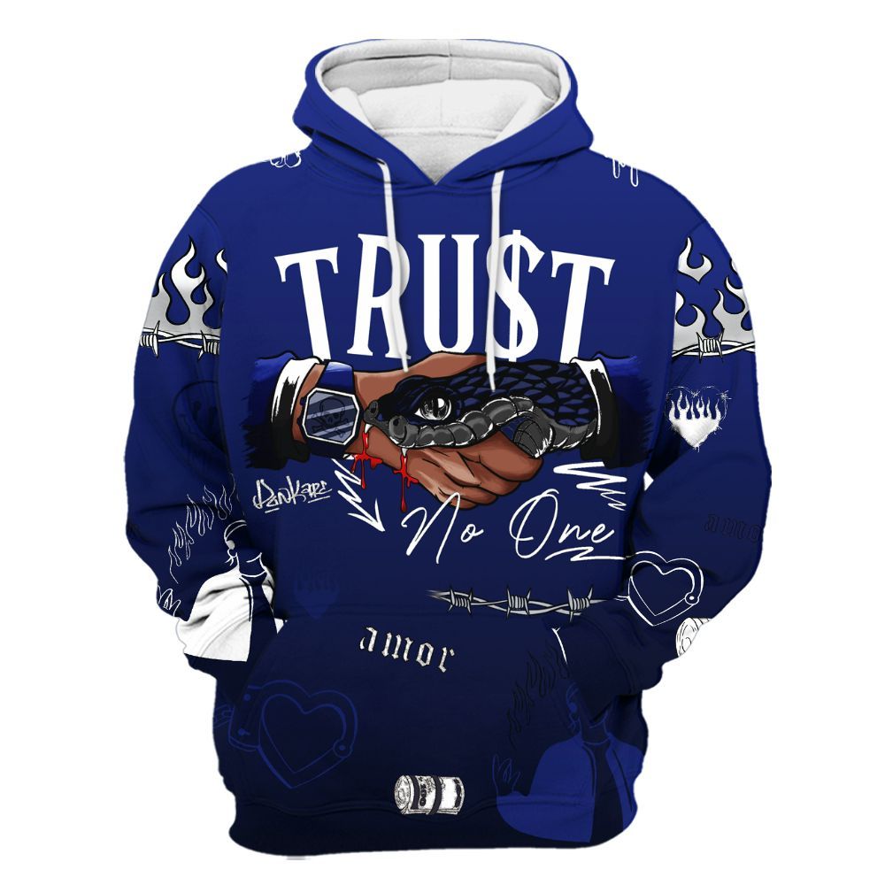 Hoodie To Match Air Max Plus Black Racer Blue - Snake Trust No One All Over Print