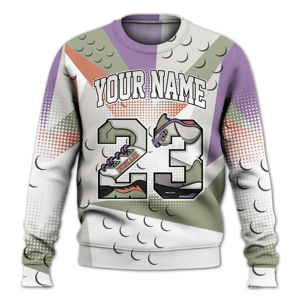 Sweatshirt To Match Dunk Low Floral Swoosh 2025 - Poly Custom Name Number 23 5s All Over Print