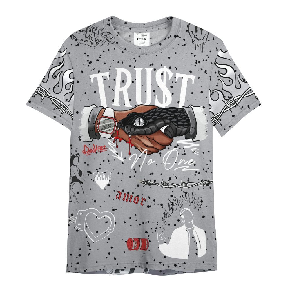 Shirt To Match White Cement 4s - Snake Trust No One All Over Print