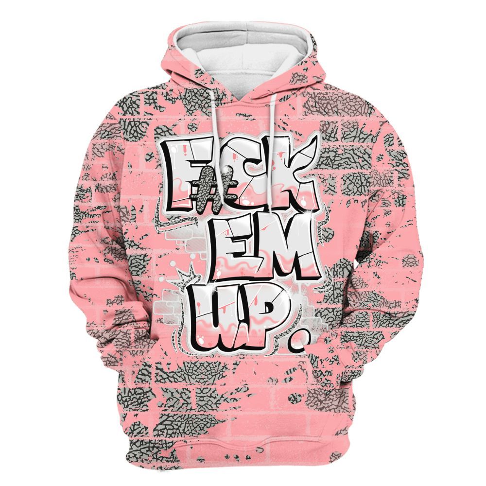 Hoodie To Match Retro Wings 3s - F#ck Em Graphic Brick Art All Over Print