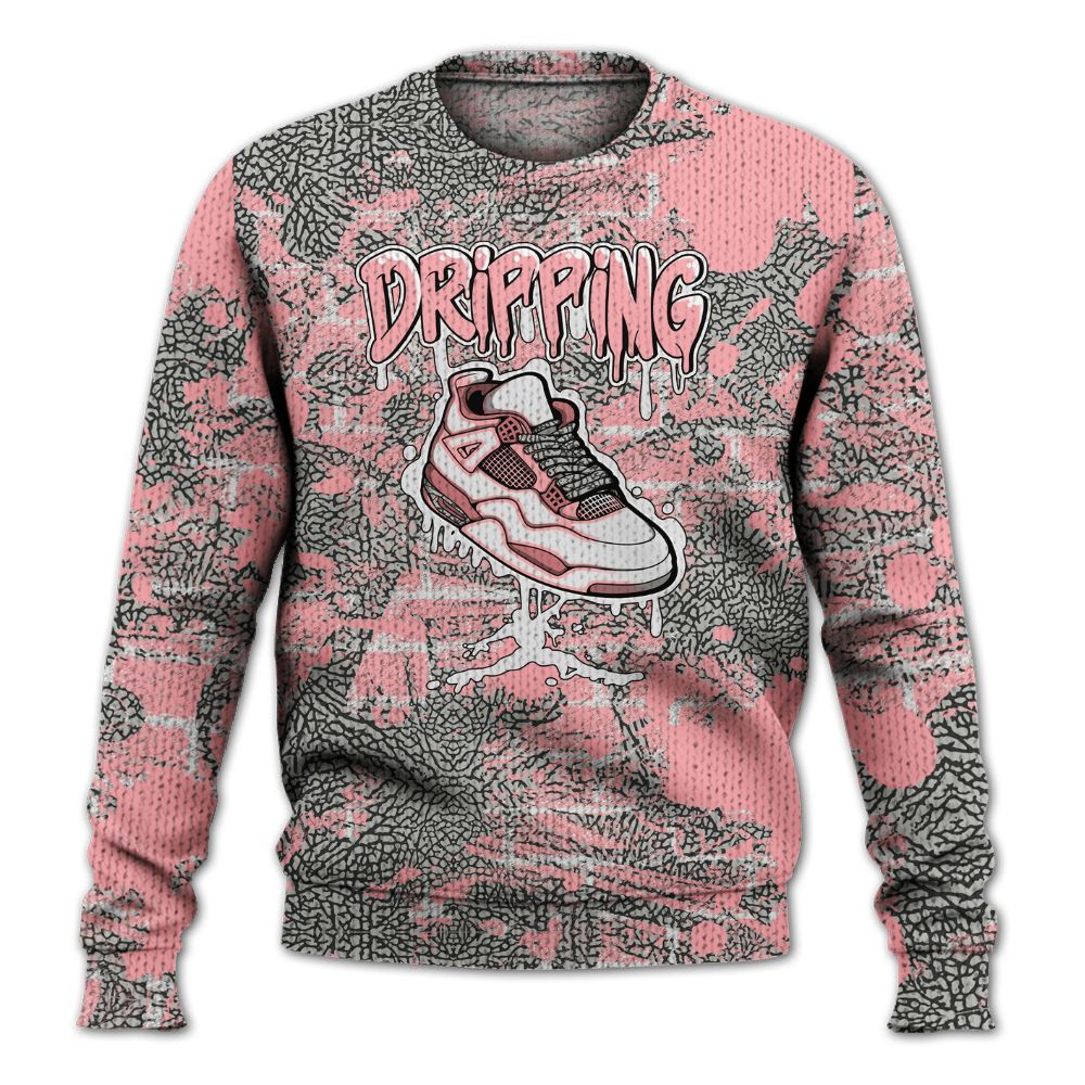 Knitted Sweater To Match Retro Wings 3s - Dripping Shoe 4S Graphic Street Art