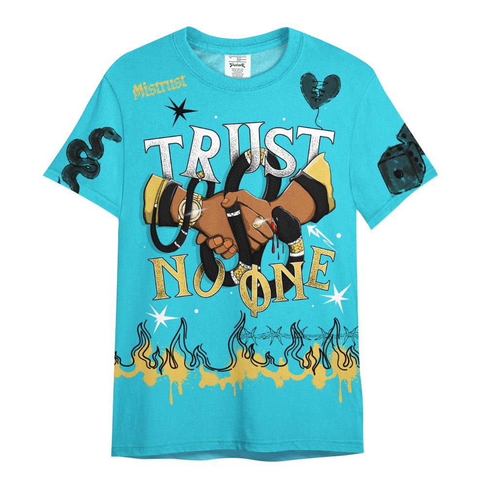 Shirt To Match Retro Gamma Blue 11s - Trust No One Snake-Bite Doodle Crayon All Over Print