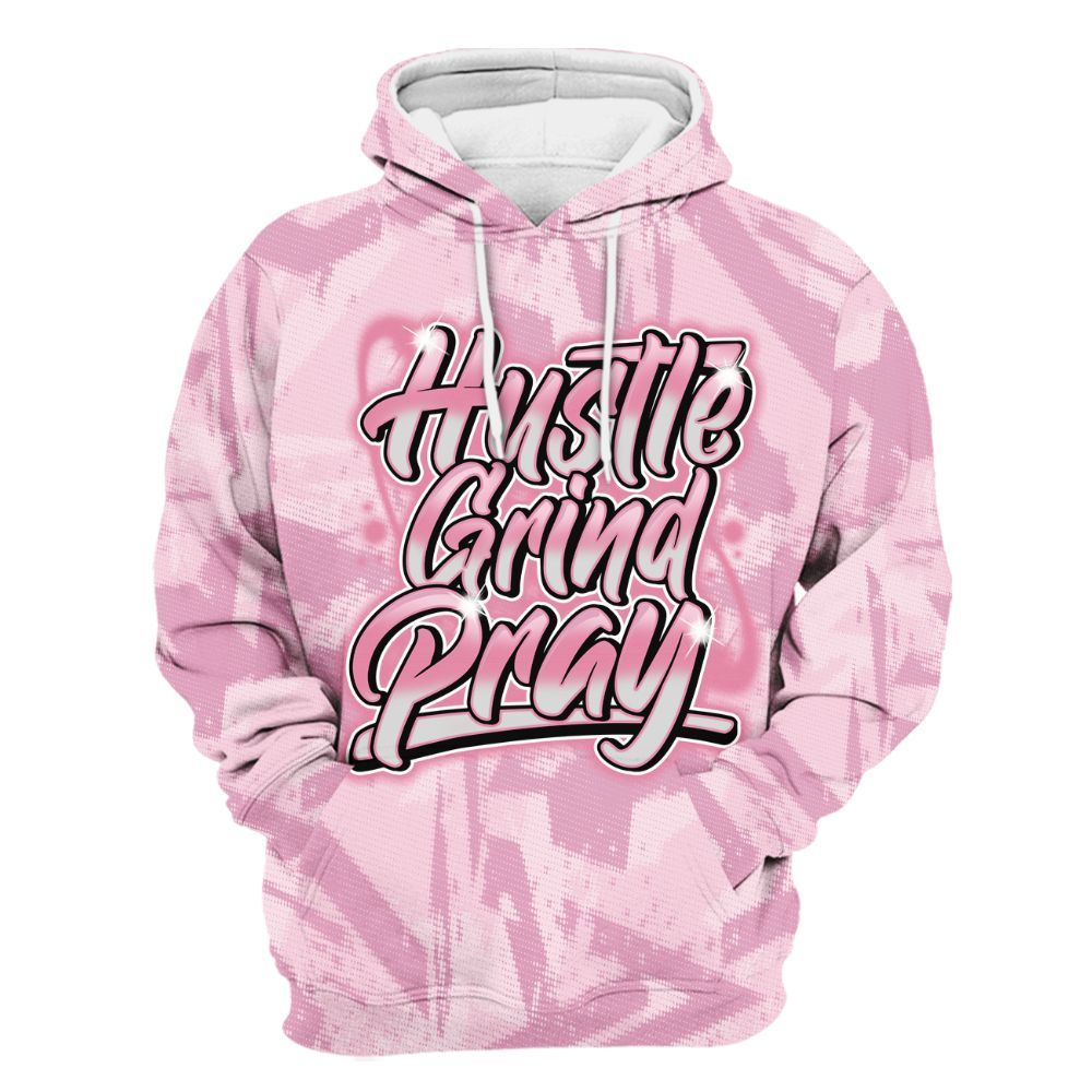 Hoodie To Match Orchid 4s - Hustles And Prayer Graphic Halftone All Over Print