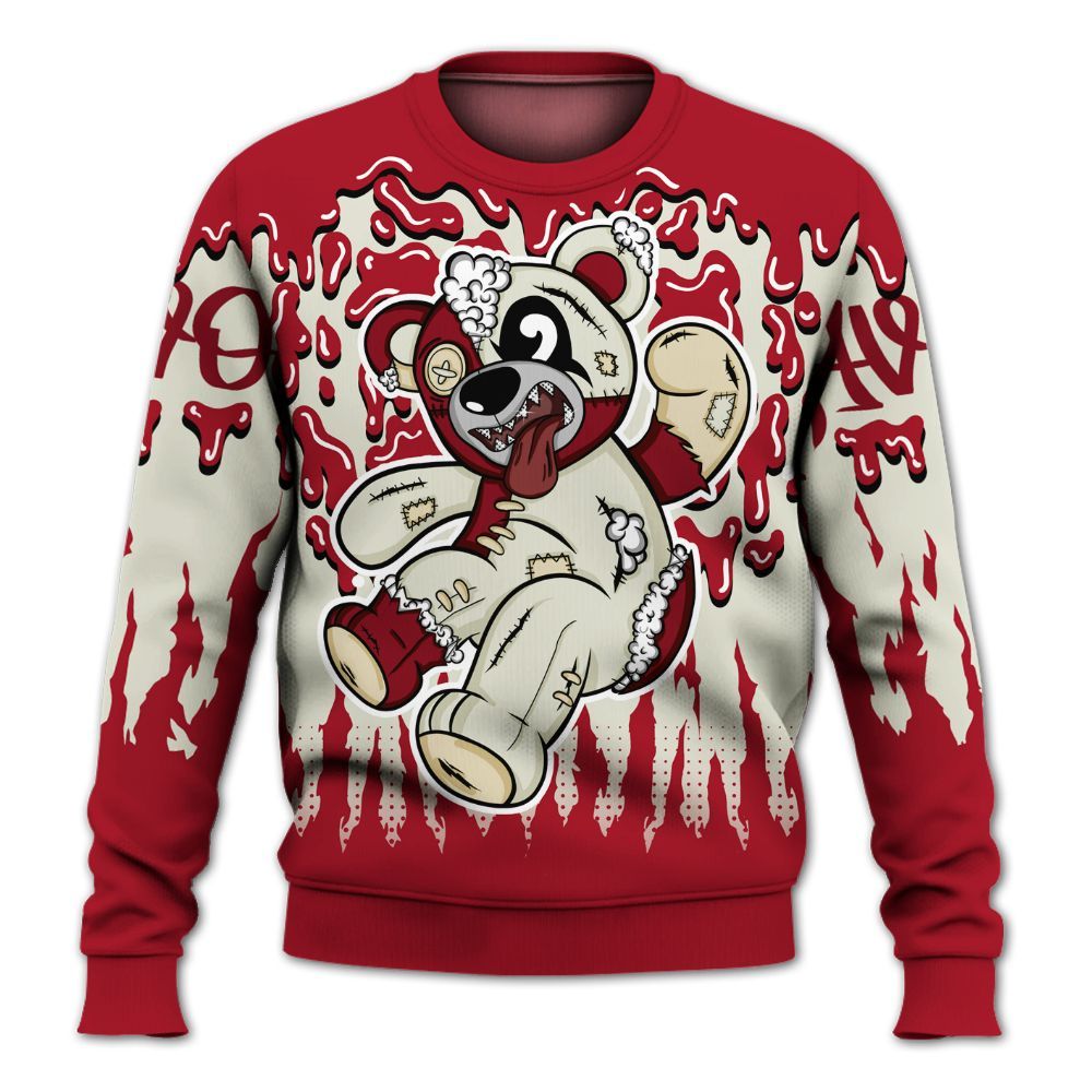 Sweatshirt To Match 2025 High OG Cinnabar 1s - Havok Bear Dripping All Over Print