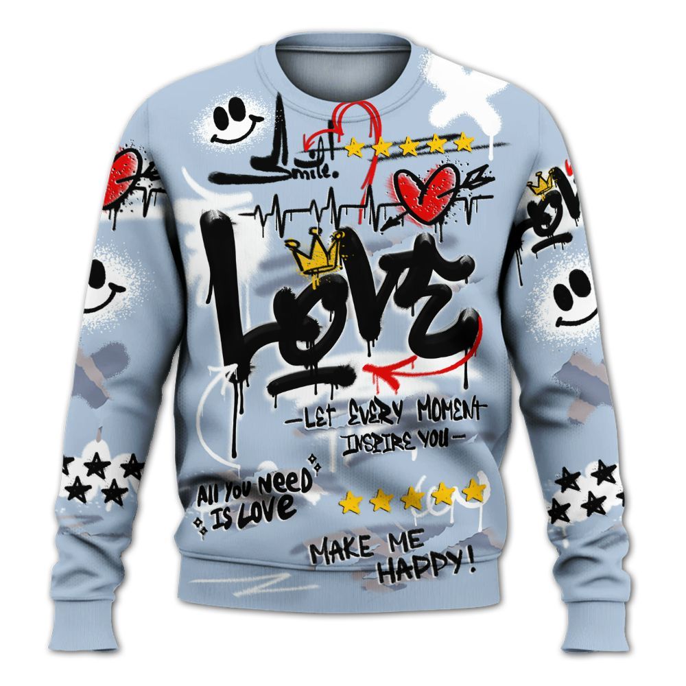 Sweatshirt To Match Ja 2 Induction - Happy Love Beats Graffiti Streetwear All Over Print