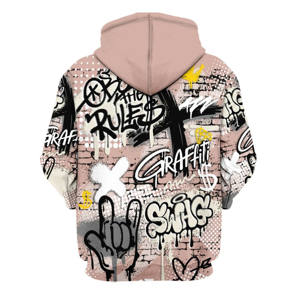 Hoodie To Match Air Force Low 1 Arctic Orange - True It Real Graffiti Streetwear All Over Print