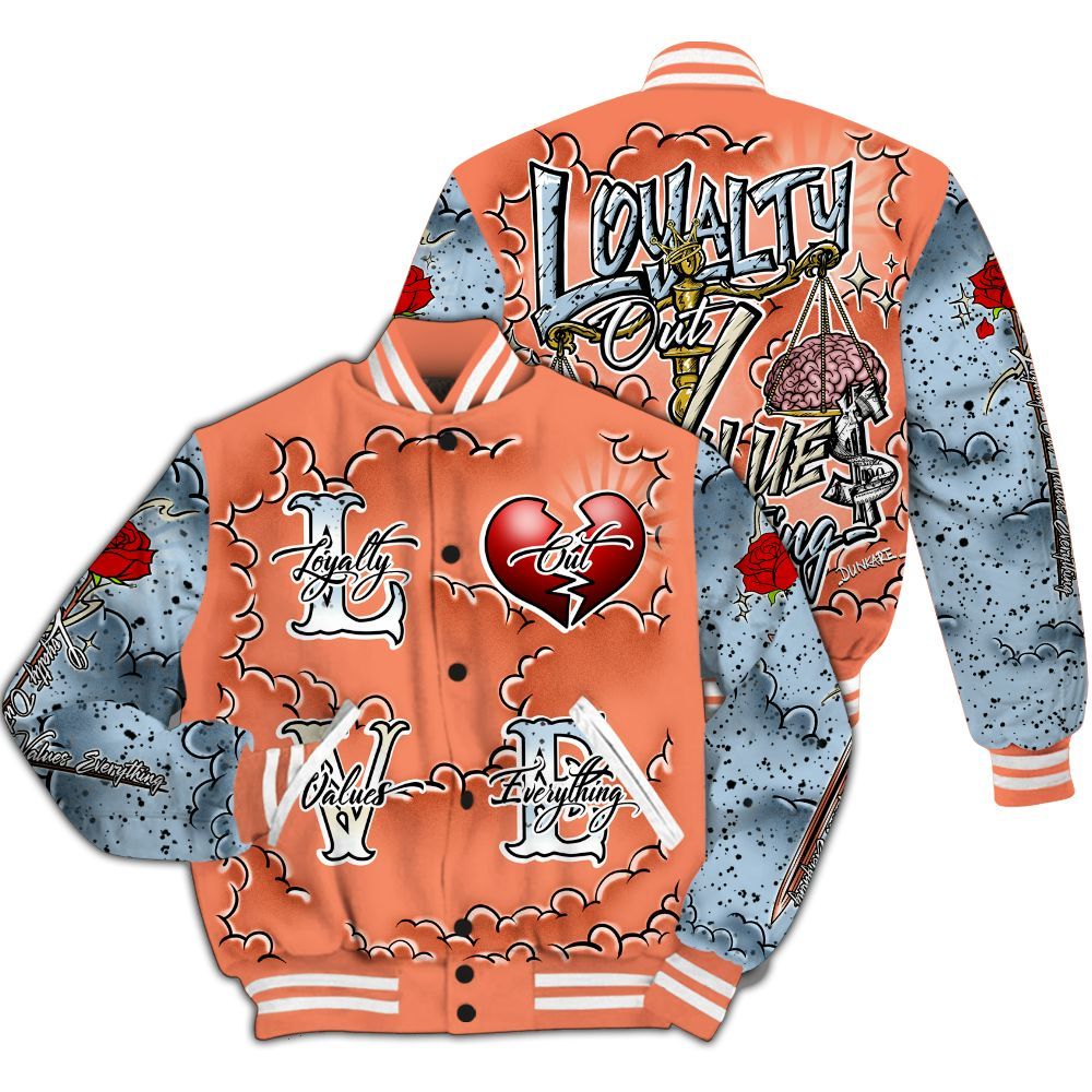 Varsity Jacket To Match DJ Khaled Crimson Bliss 5s - Loyalty Wins Everything All Over Print