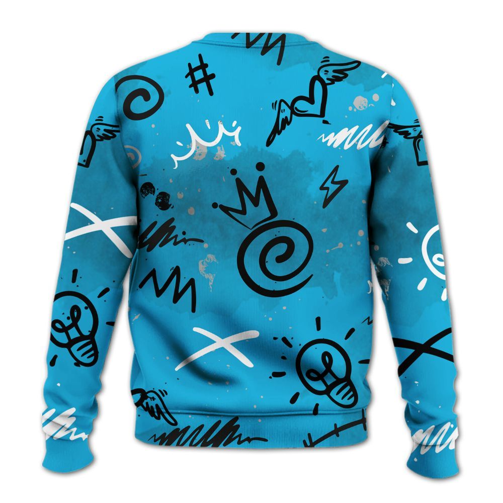Sweatshirt To Match Black University Blue 2026 14s - Drip Been Di2ferent All Over Print