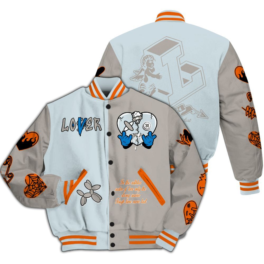 Varsity Jacket To Match Retro High OG Alaska 1s - Loser Lover Heart F Ck Love All Over Print