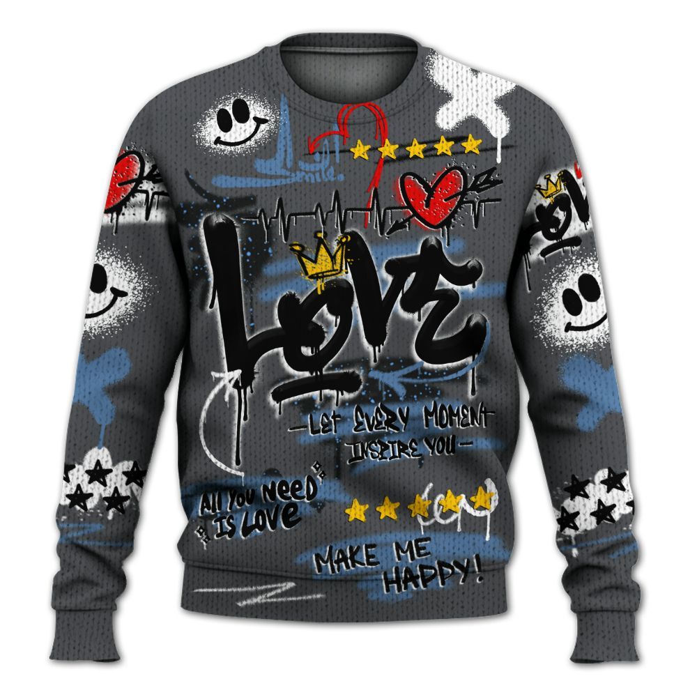 Knitted Sweater To Match Air Max 95 Stash - Happy Love Beats Graffiti Streetwear