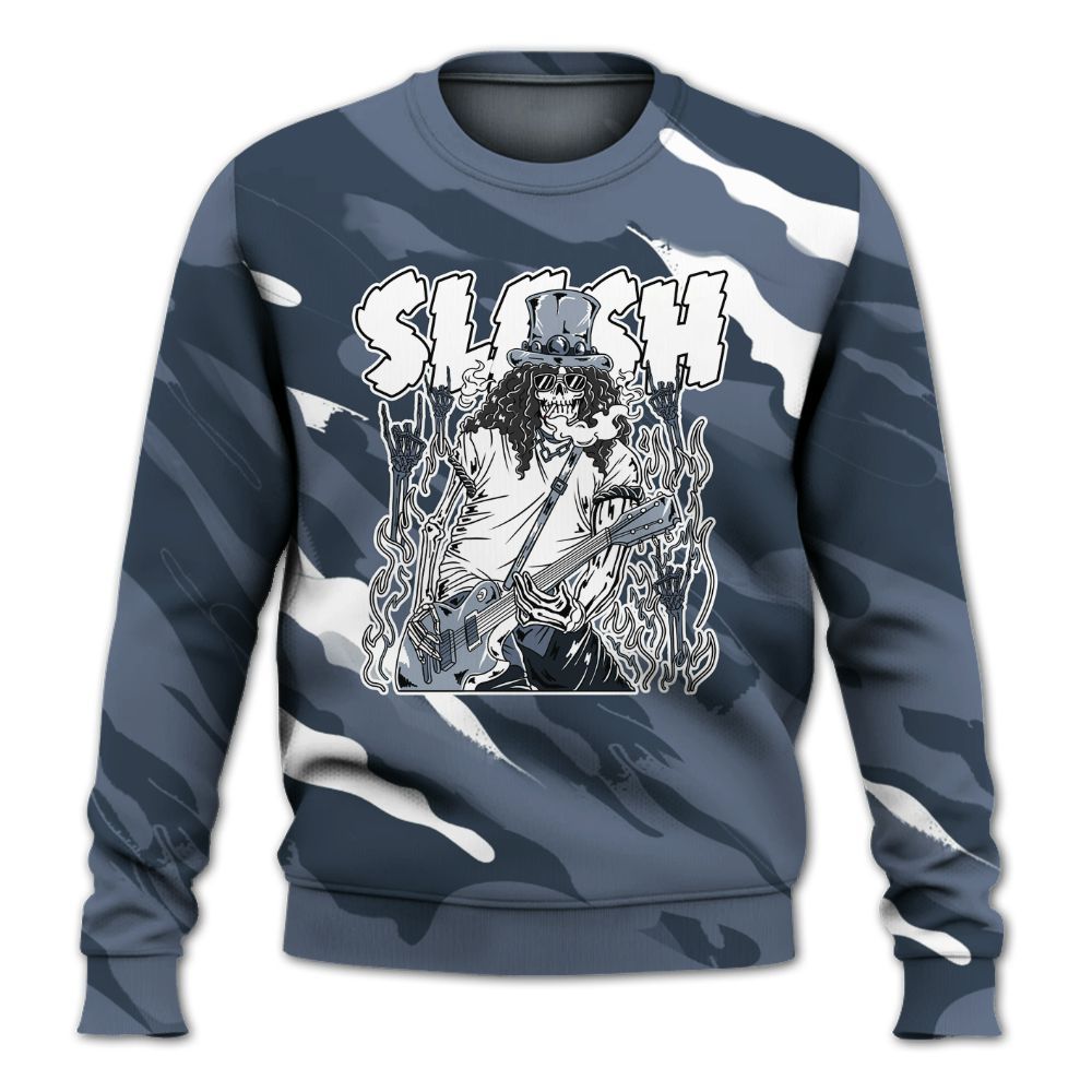 Sweatshirt To Match Low Diffused Blue 11s - Slash Skeleton Colored All Over Print