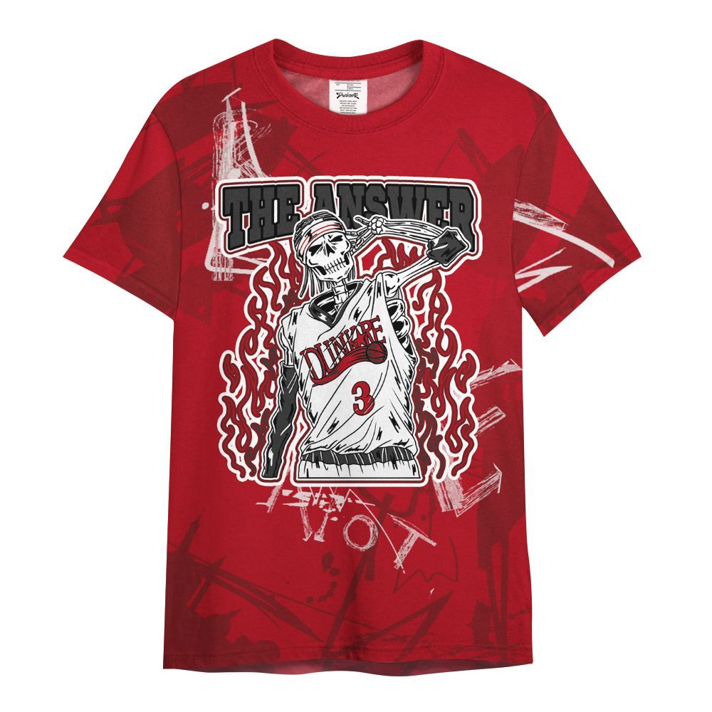 Shirt To Match Bred Velvet 11s - Allen Answer Skeleton Messyz All Over Print