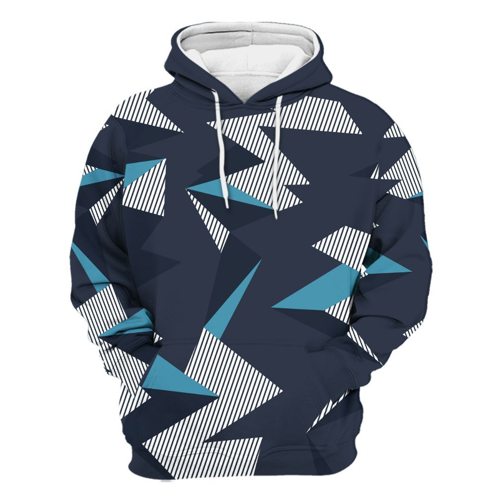 Hoodie To Match Retro Obsidian 13s - Geometric Camouflage Pattern All Over Print