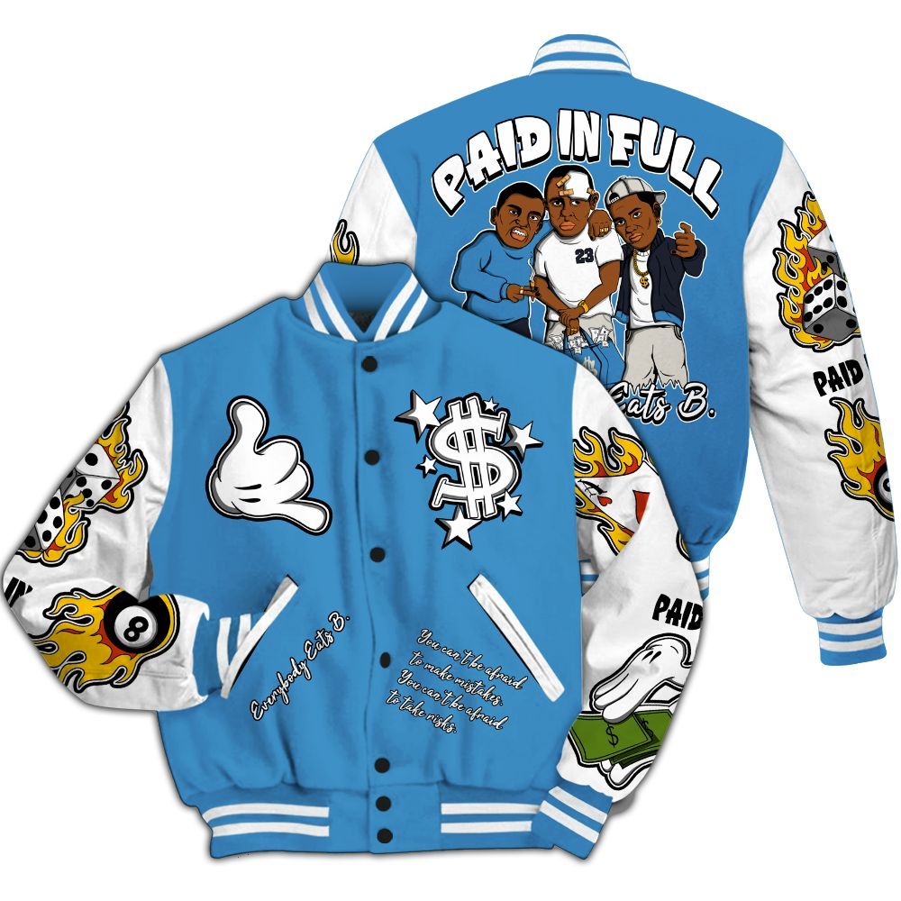 Varsity Jacket To Match Low OG Obsidian 1s - Funny Everybody Paid In Full Graphic All Over Print
